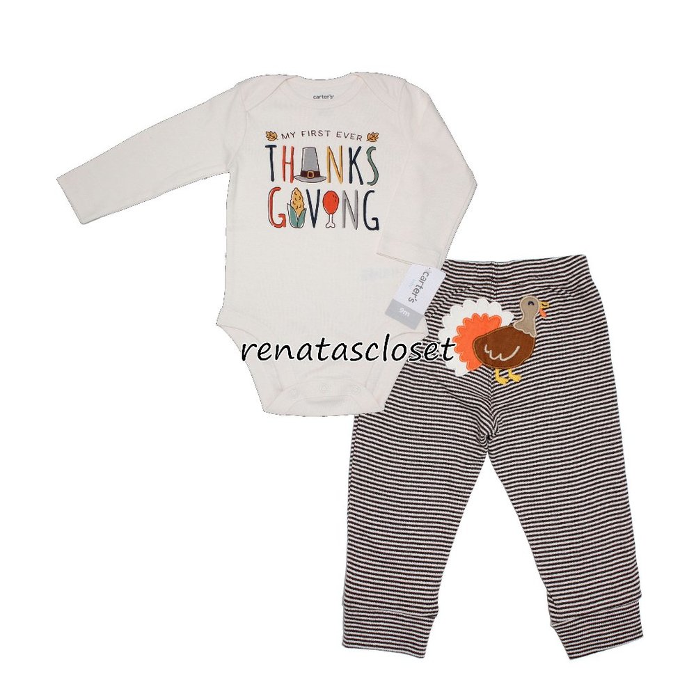 Carter's Baby's 2-pc Turn Me Around First Thanksgiving Bodysuit & Pants Set 9m